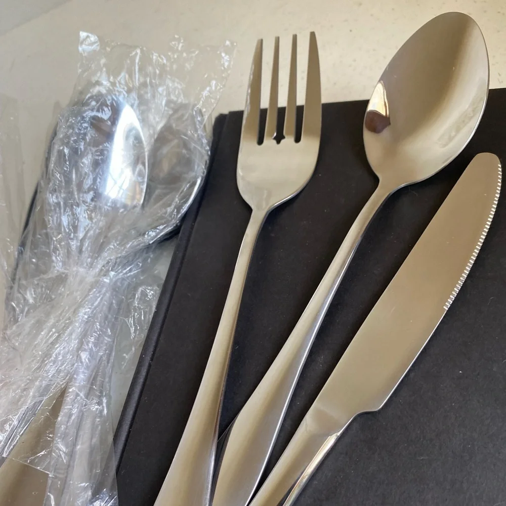 10 pcs large silver spoon forks and knifes set new